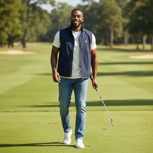Bolle Golf Storm Men's Navy Zip Up Vest Size‎ Large Lightweight Water Resistant
